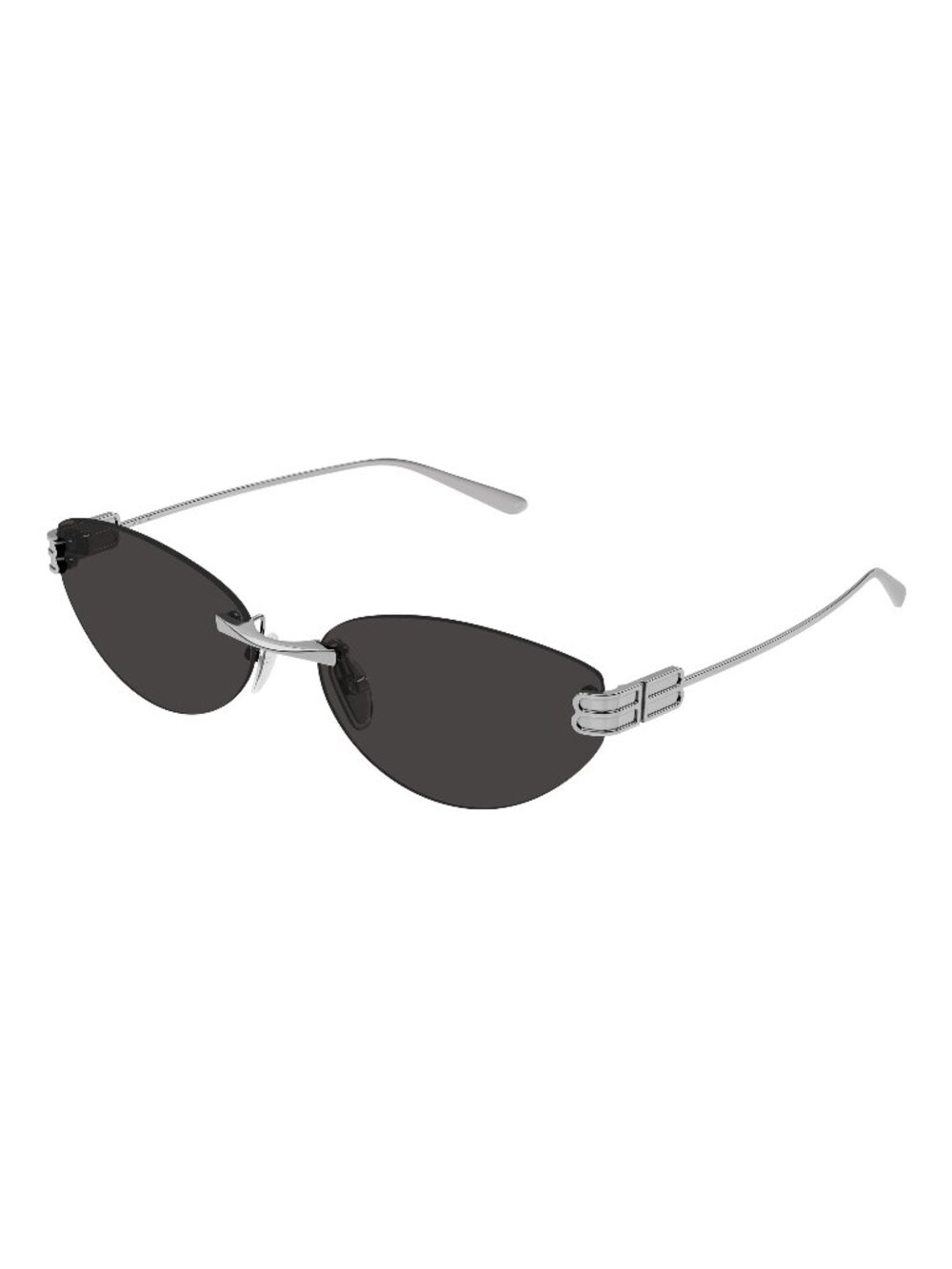 New Balenciaga Women's Sunglasses Silver Grey Lens Metal Frame BB0486S 001 61